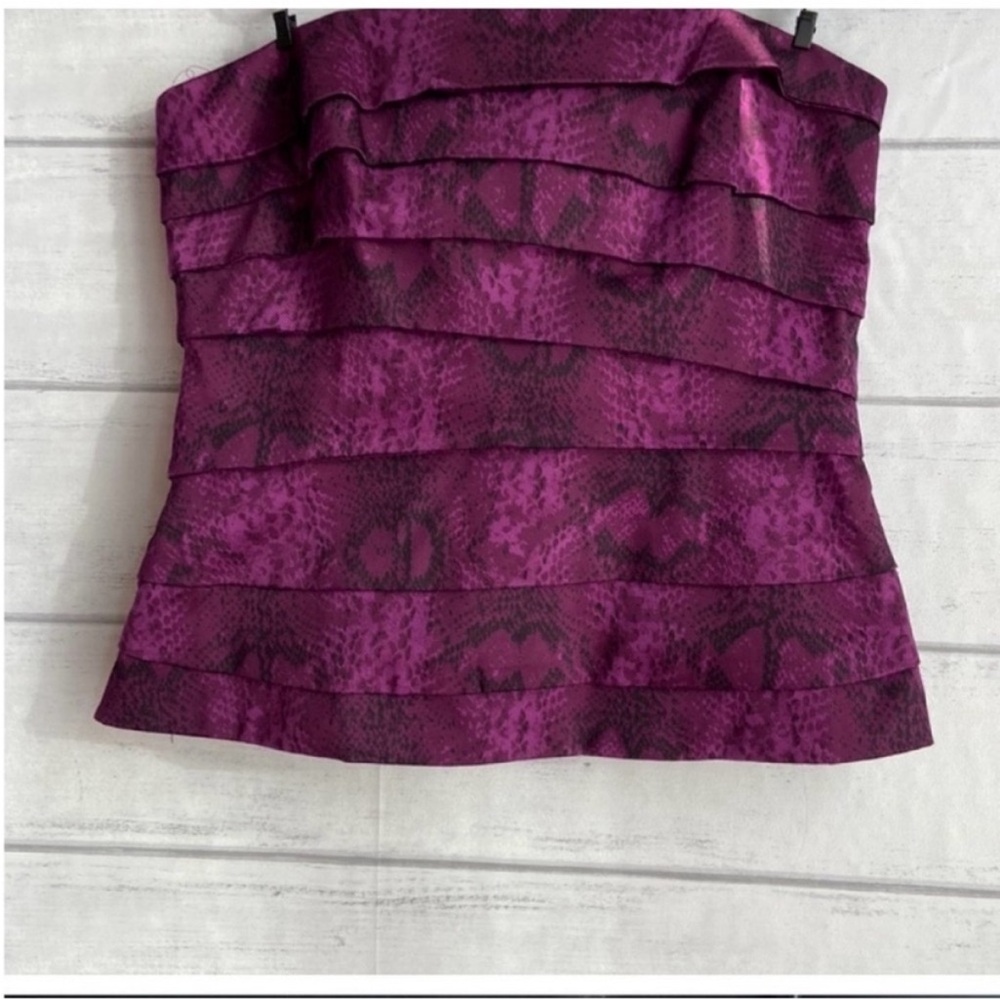 White House Black Market Purple Snake sprint tierred Bustier Top